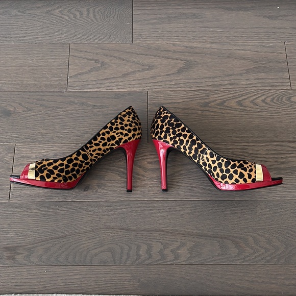 Nine West Leather Peep Toe Pumps - Picture 6 of 10